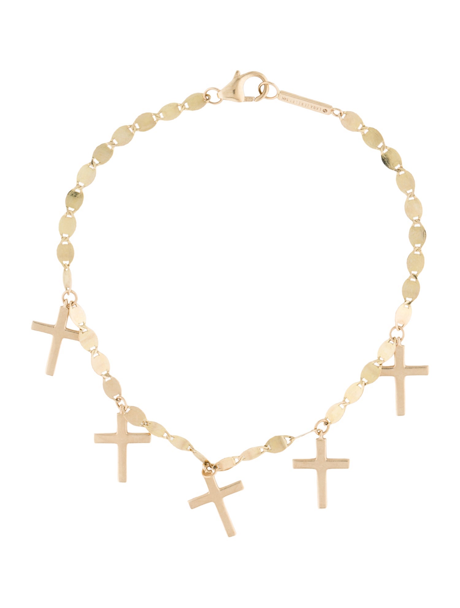 Lana Jewelry 14K Cross Charm Station Bracelet