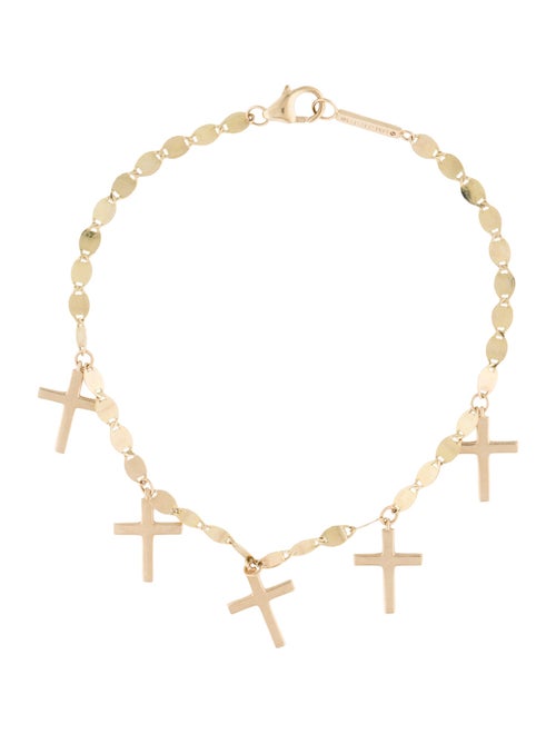 Lana Jewelry 14K Cross Charm Station Bracelet