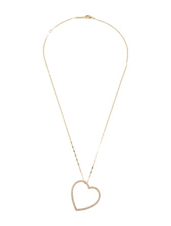 Lana Jewelry 14K Diamond Open Heart Pendant Necklace