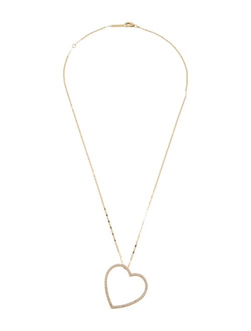 Lana Jewelry 14K Diamond Open Heart Pendant Necklace