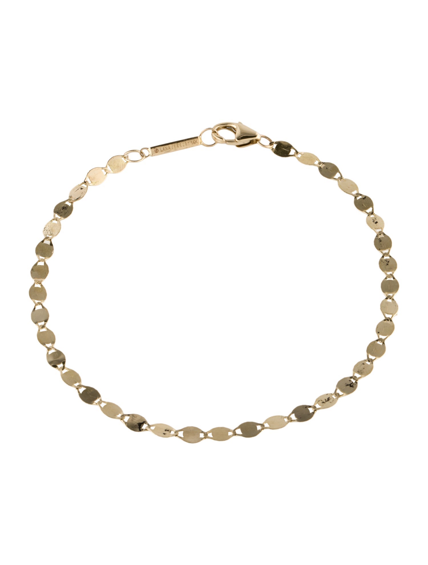 Lana Jewelry 14K Nude Flat Link Chain Bracelet