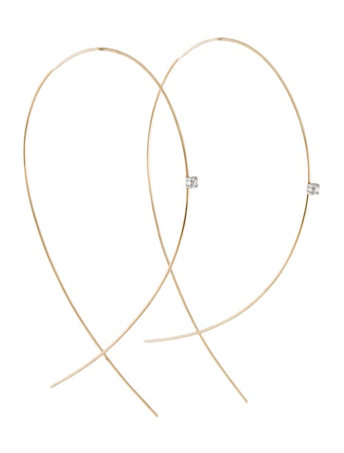 Lana Jewelry 14K Diamond Large Upside Down Hoop Earrings