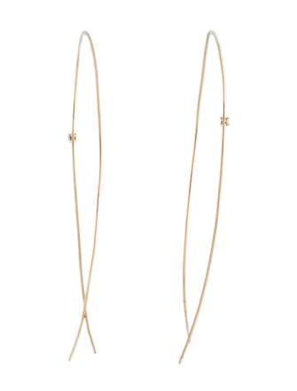 Lana Jewelry 14K Diamond Large Upside Down Hoop Earrings