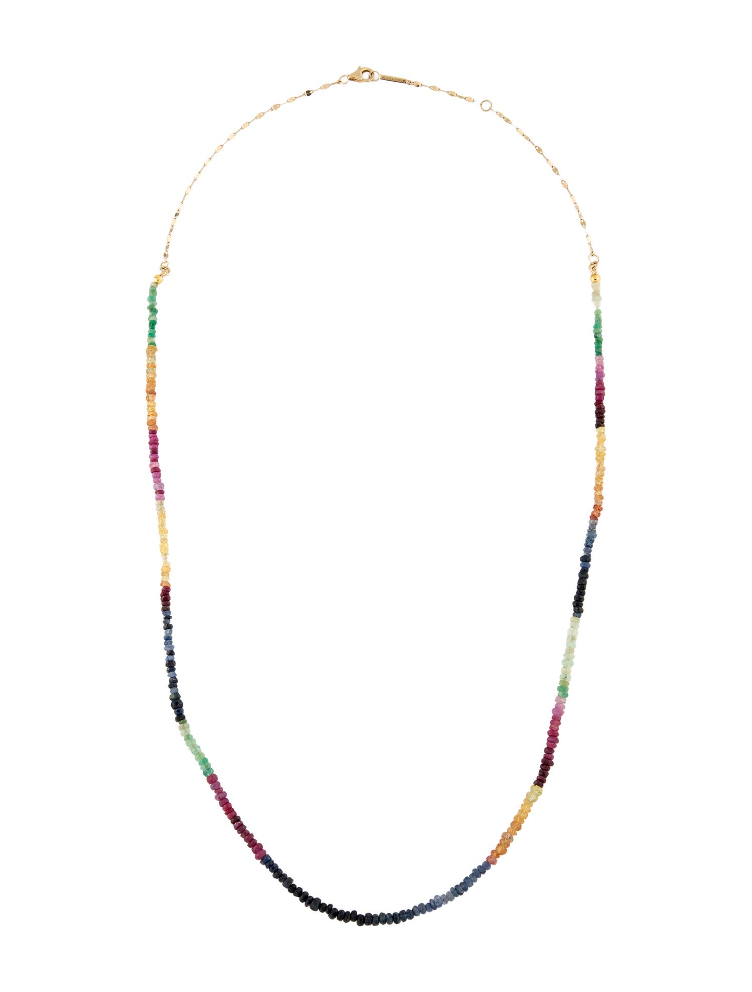 Lana Jewelry 14K Ruby, Emerald & Sapphire Bead Necklace