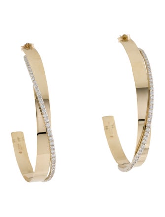 Lana Jewelry 14K Diamond Large Hoop Earrings