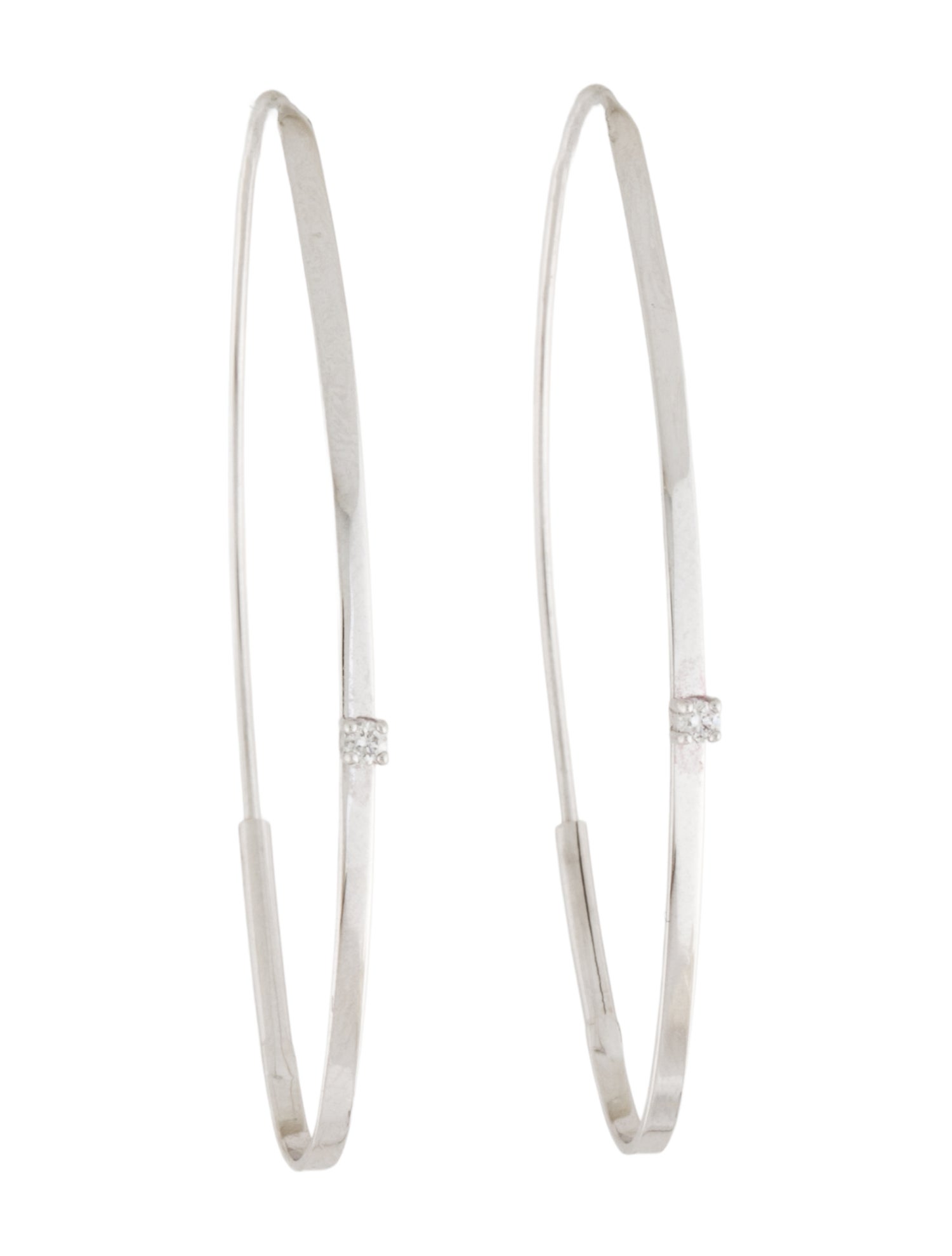 Lana Jewelry 14K Diamond Oval Magic Hoops