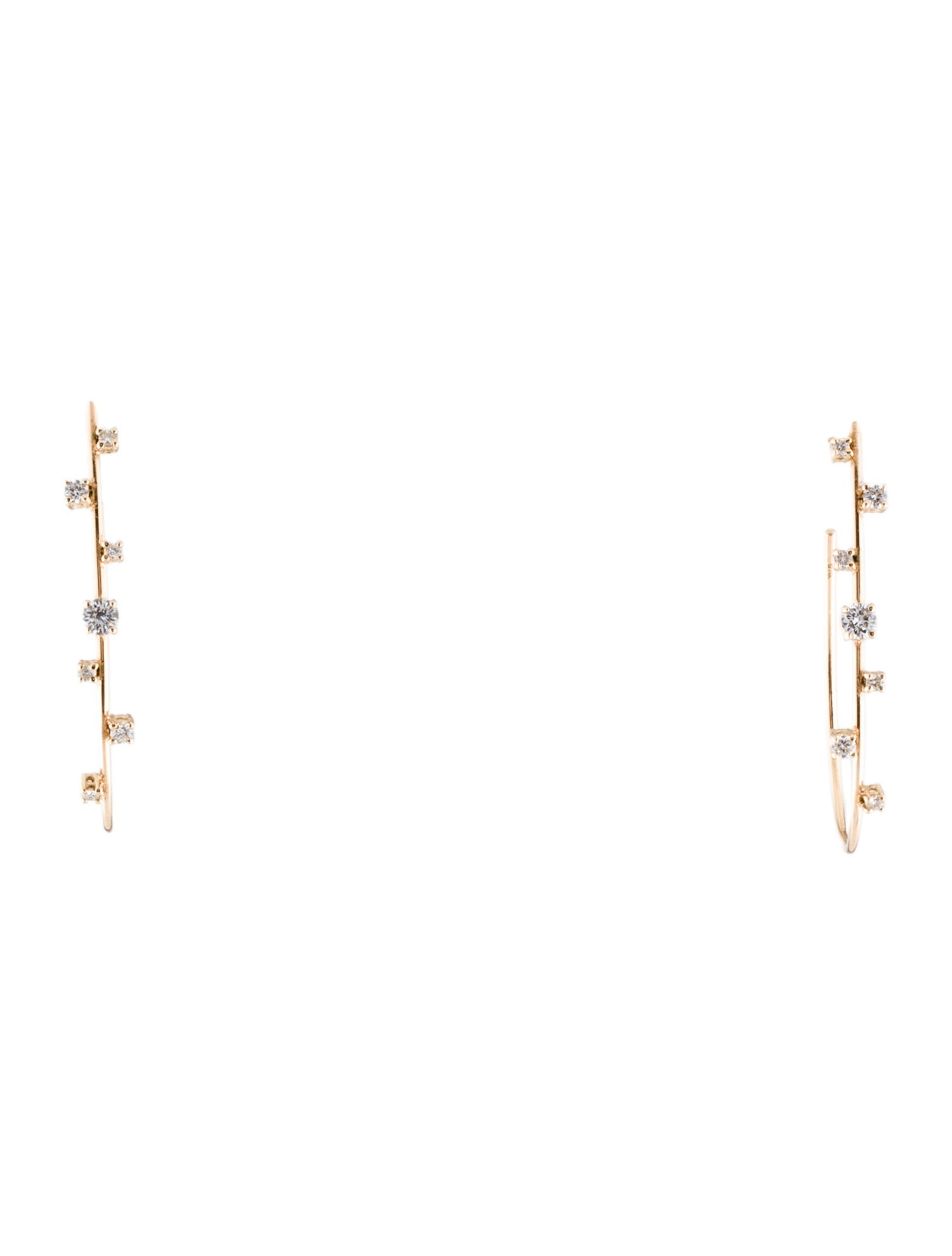 Lana Jewelry 14K Diamond Multi Solo Tear Hoop Earrings