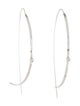 Lana Jewelry 14K Diamond Narrow Flat Upside Down Hoop Earrings