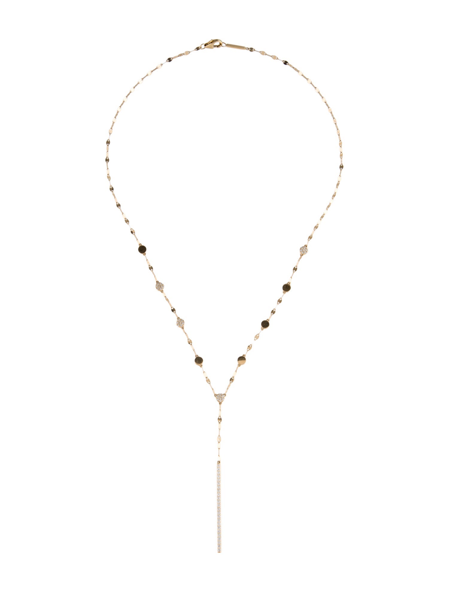 Lana Jewelry 14K Diamond Cluster Bar Pendant Lavalier Necklace