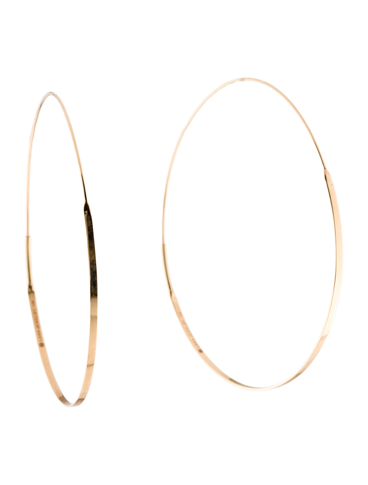 Lana Jewelry 14K Large Flat Magic Hoop Earrings