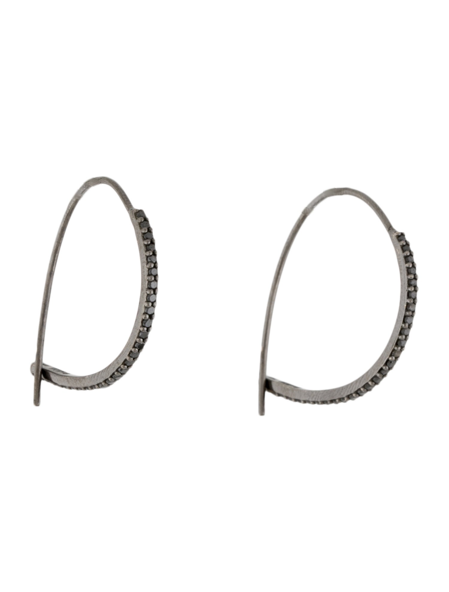 Lana Jewelry 14K Diamond Upside Down Hoop Earrings
