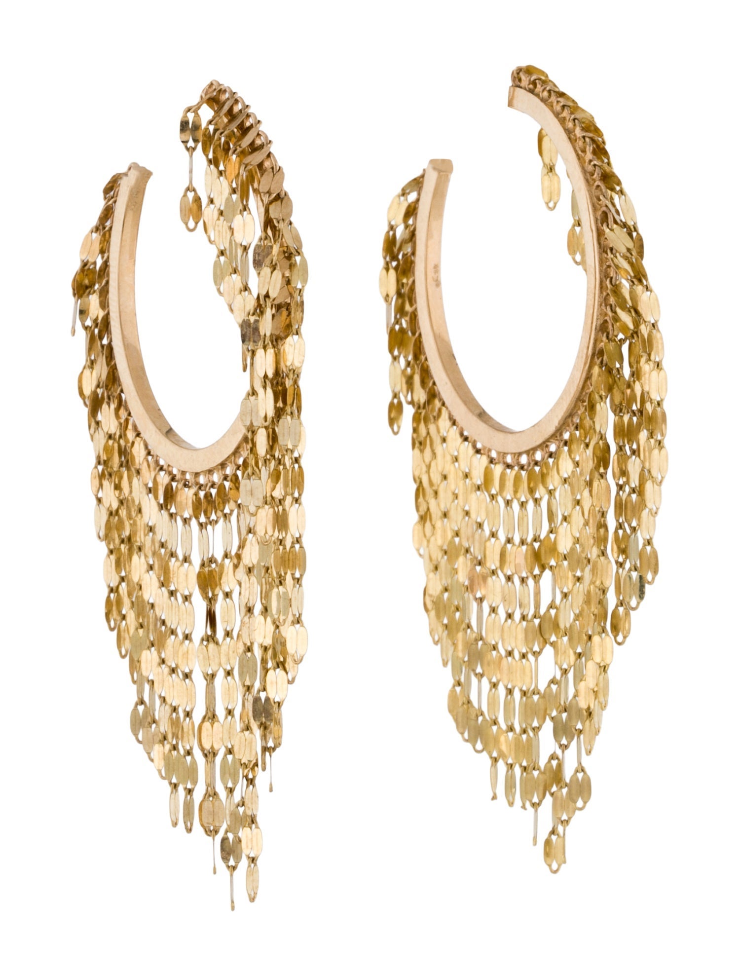 Lana Jewelry 14K Blake Fringe Hoop Earrings
