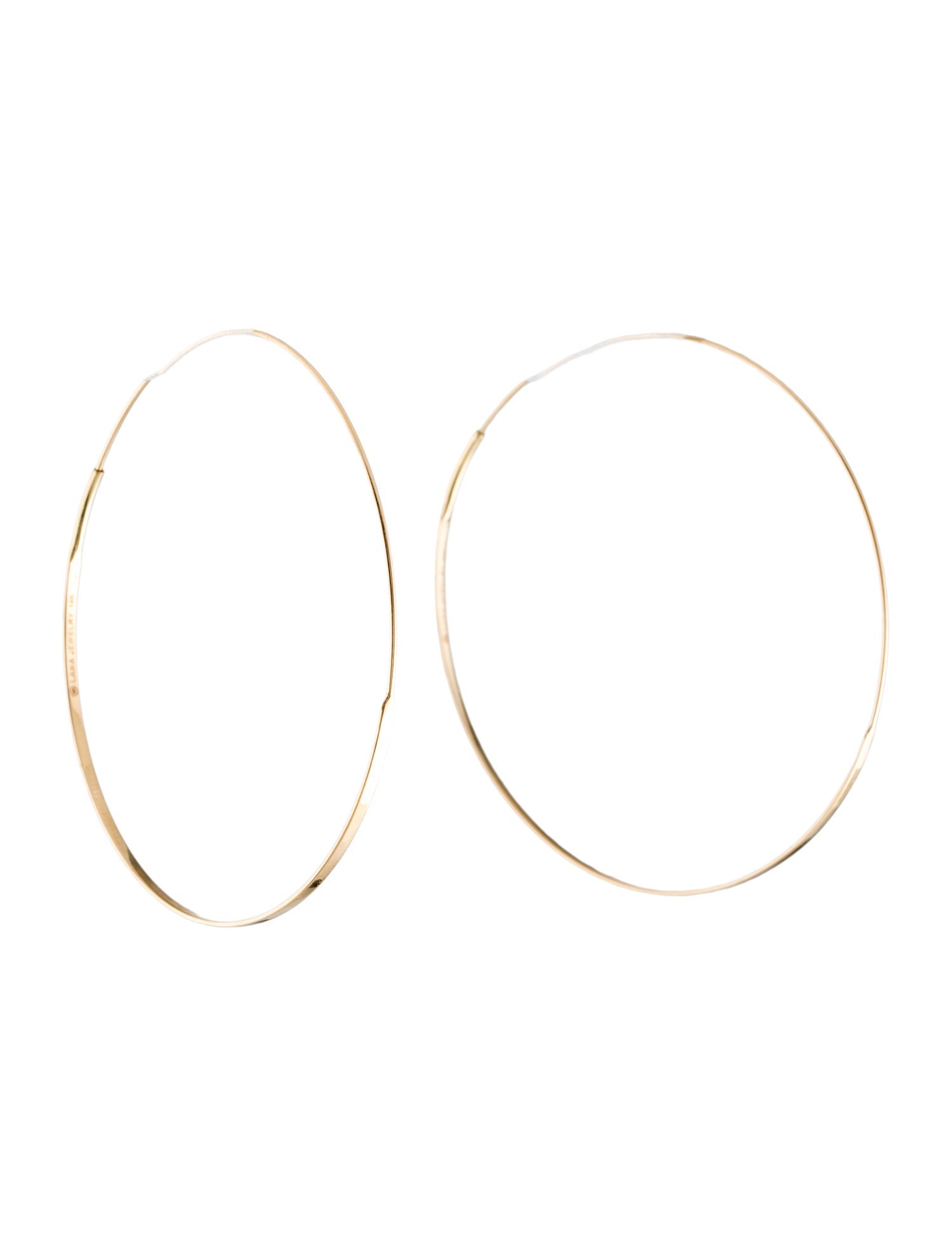 Lana Jewelry 14K Large Flat Magic Hoop Earrings