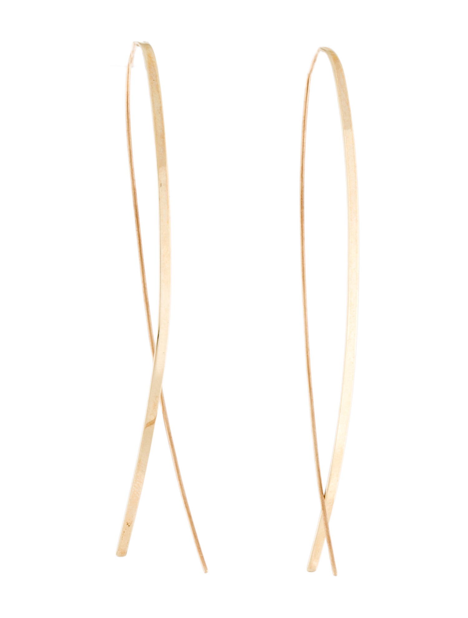 Lana Jewelry 14K Flat Upside Down Hoop Earrings