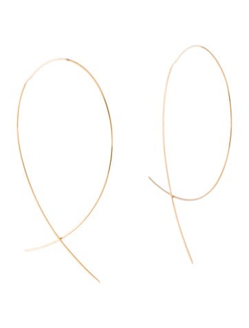 Pre-owned Lana 14k Large Upside Down Hoop Earrings In Multi