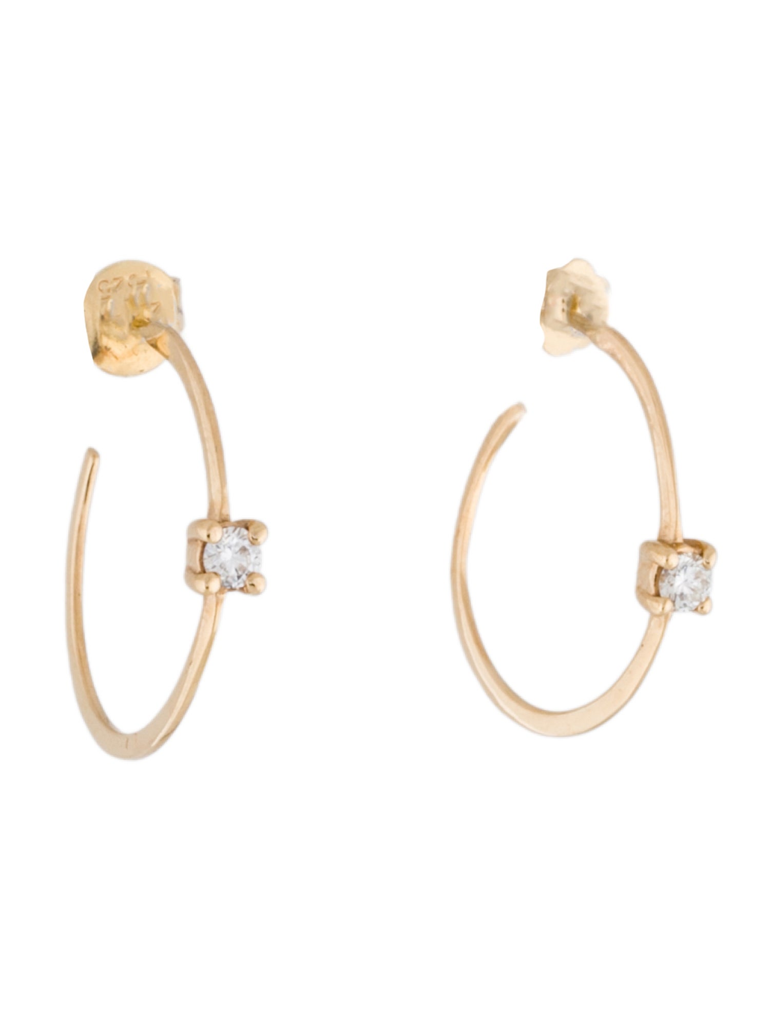 Lana Jewelry 14K Diamond Hoop Earrings