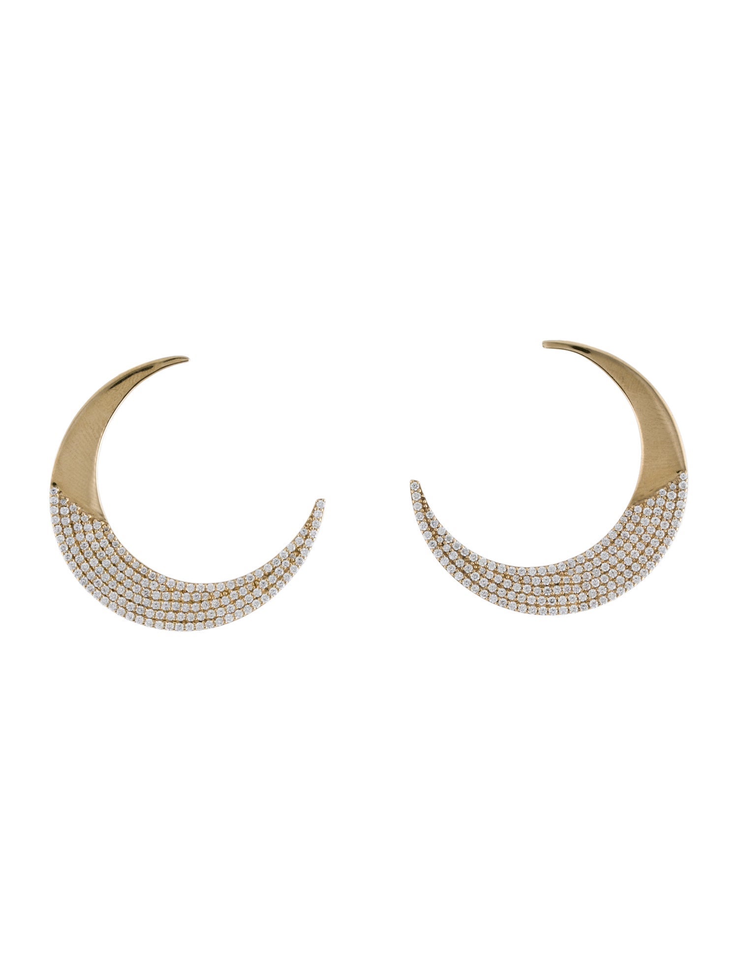 Lana Jewelry 14K 2.44ctw Diamond Crescent Moon Earrings