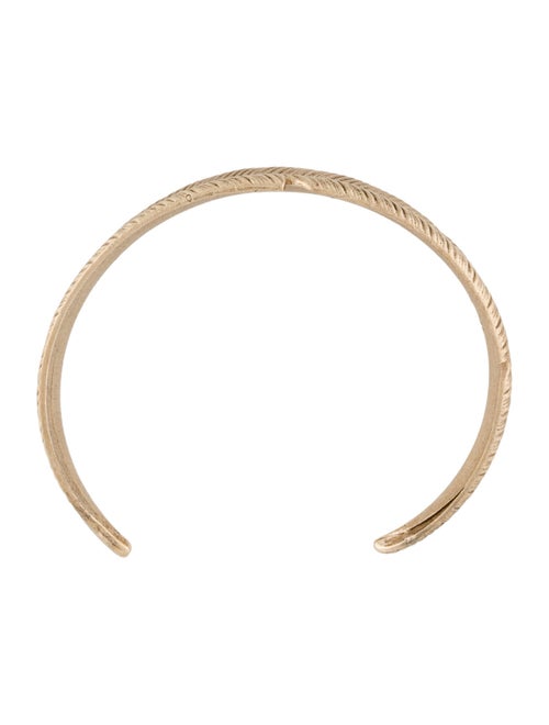 Luis Morais 10K 1.85ctw Diamond Long Feather Cuff Bracelet