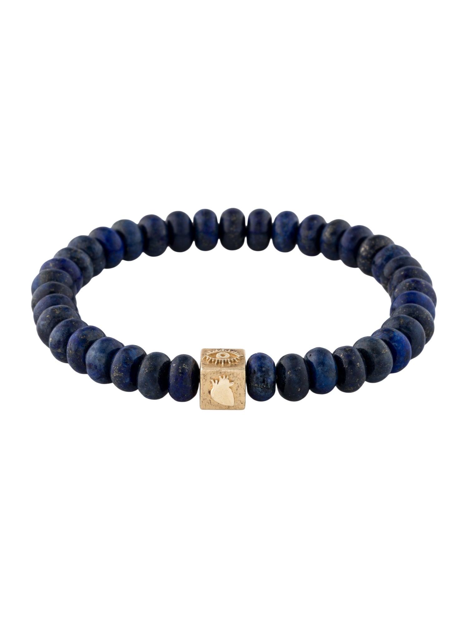 Luis Morais 14K Lapis Lazuli Stretch Beaded Bracelet