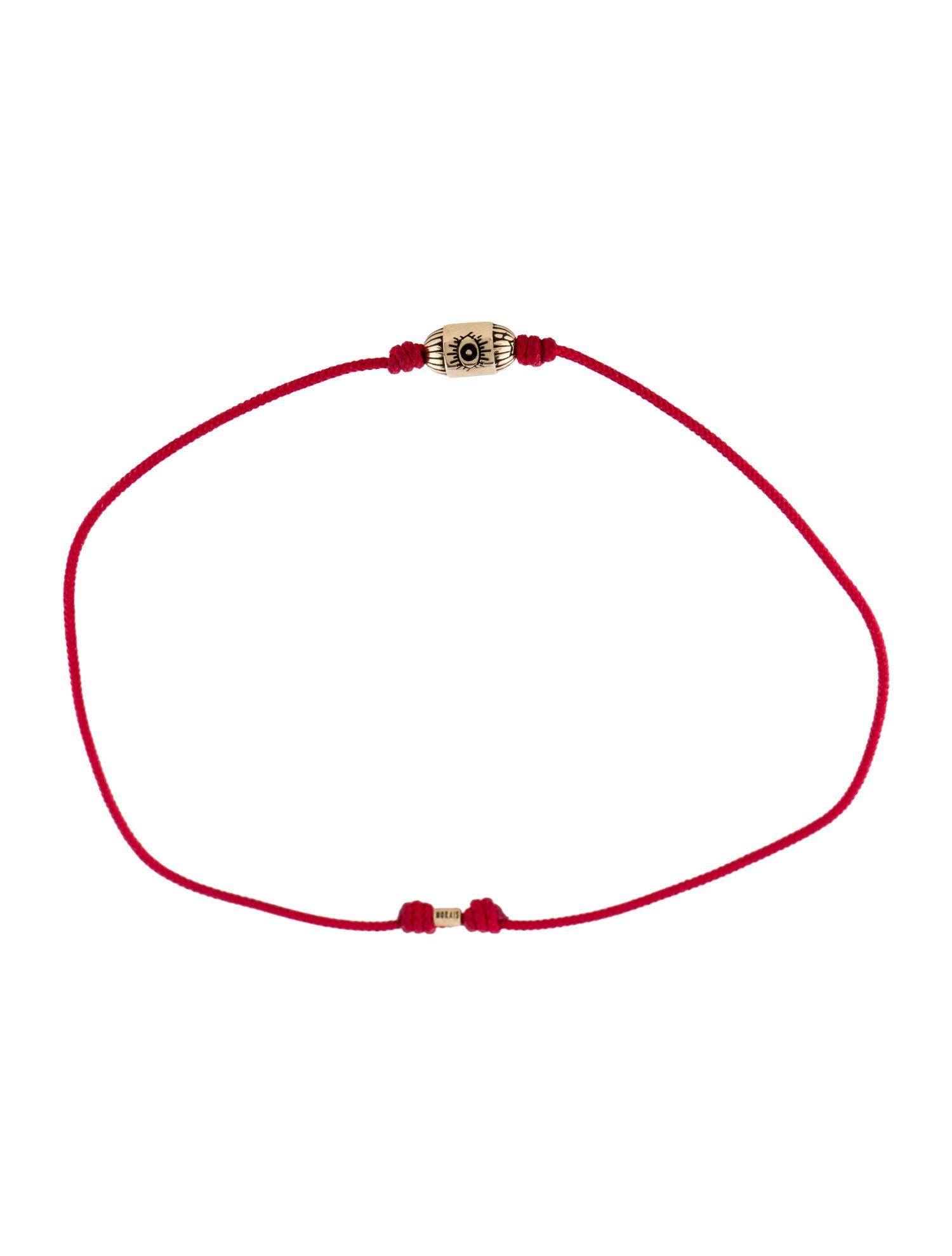 Luis Morais 14K Evil Eye Ribbed Hexagon Bolt Bead Adjustable Cord Bracelet