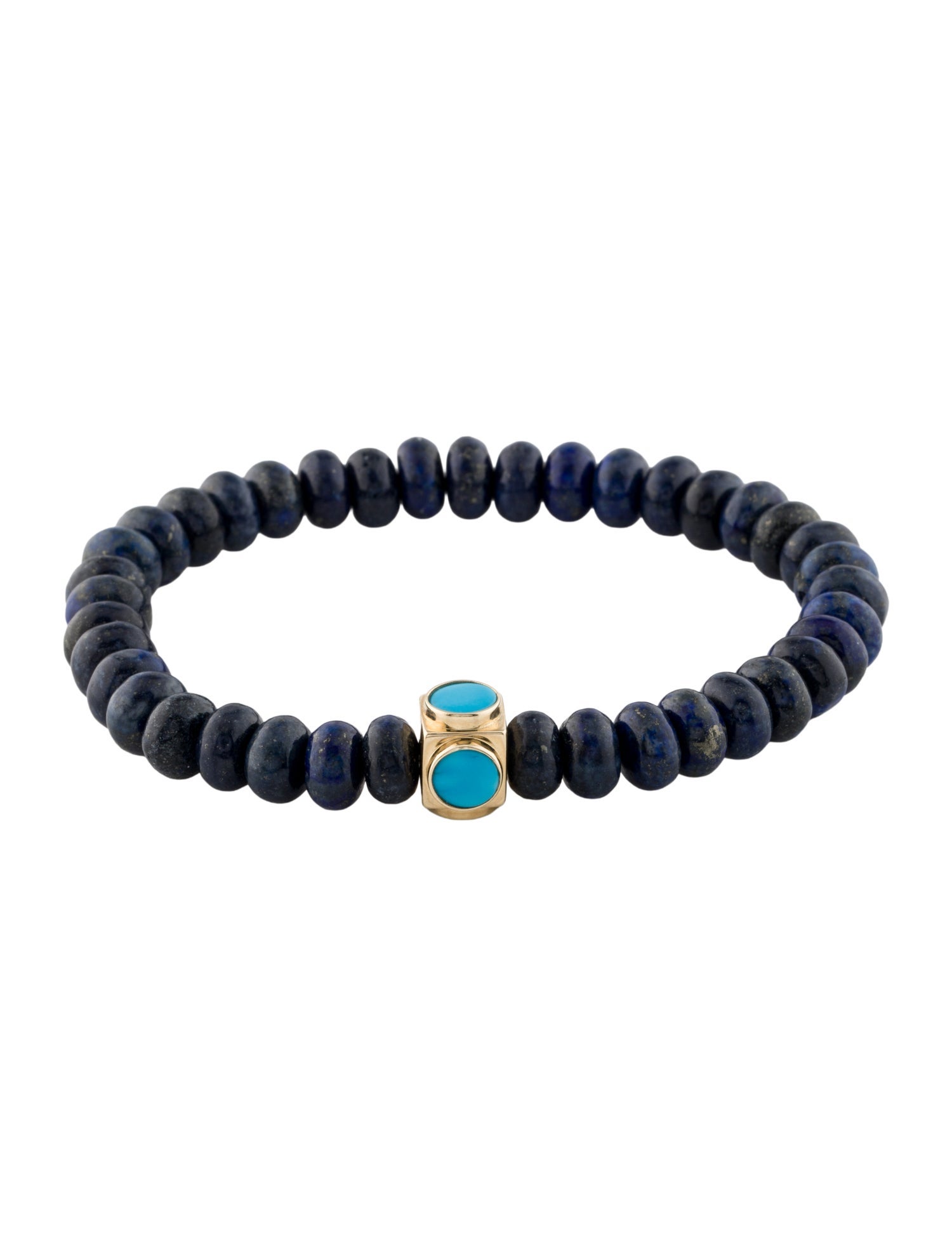 Luis Morais 14K Turquoise & Lapis Lazuli Beaded Bracelet