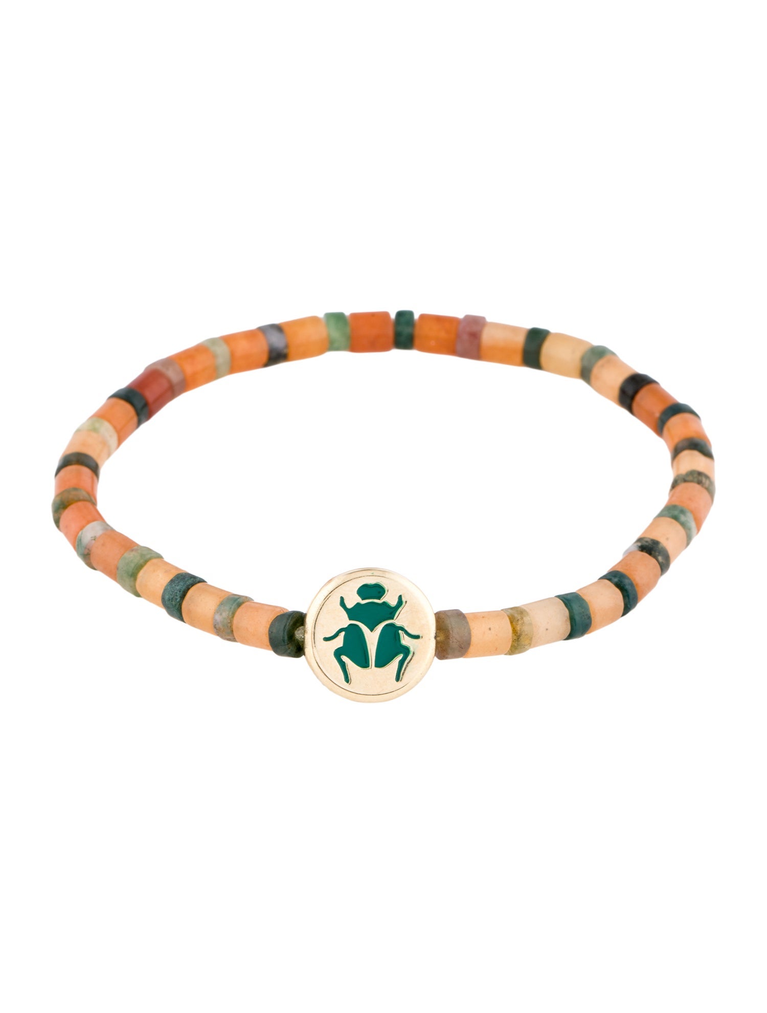 Luis Morais 14K Enamel Disk Beaded Bracelet