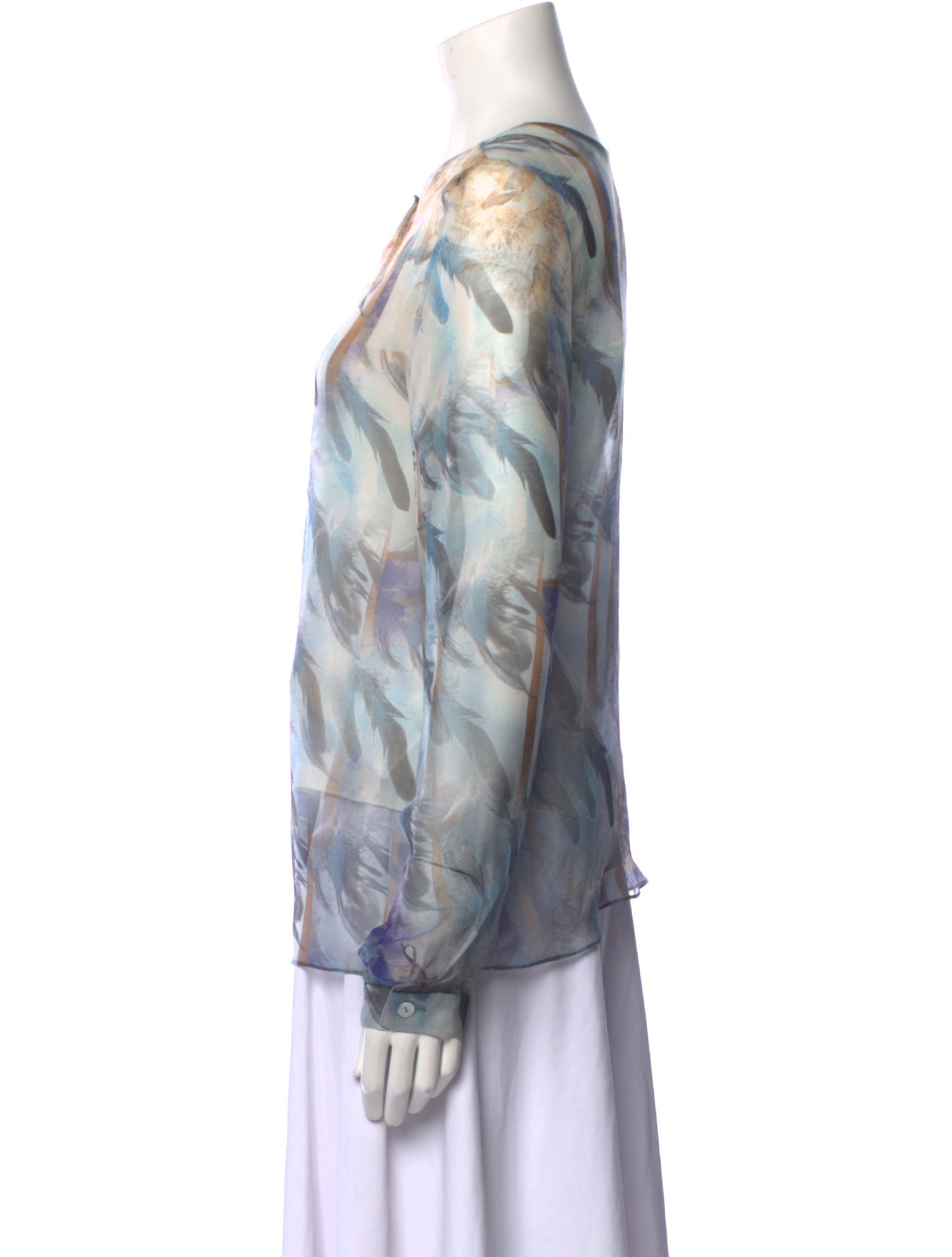 Christian Cota Silk Tie-Dye Print Blouse