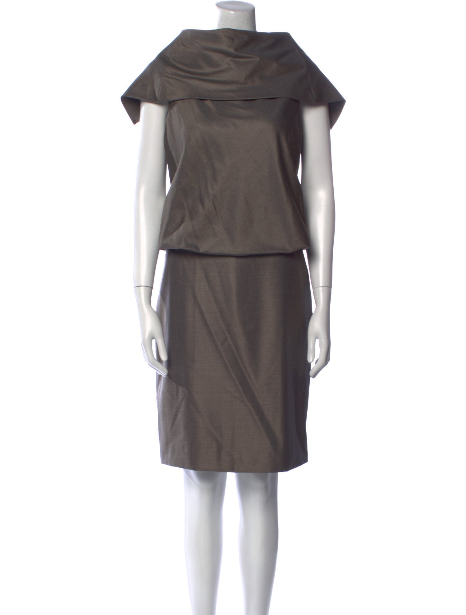 Christian Cota Bateau Neckline Midi Length Dress