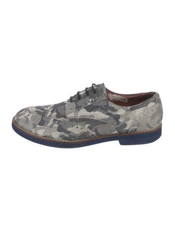 Del Toro Oxfords Suede Camouflage Print Brogues 11