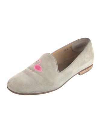 Del Toro Suede Embroidered Accent Loafers