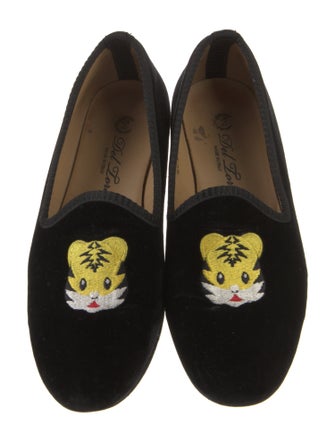 Del Toro Velvet Graphic Print Loafers
