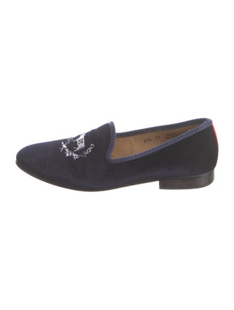 Del Toro Velvet Embroidered Accent Loafers