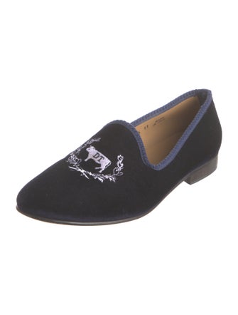 Del Toro Velvet Embroidered Accent Loafers