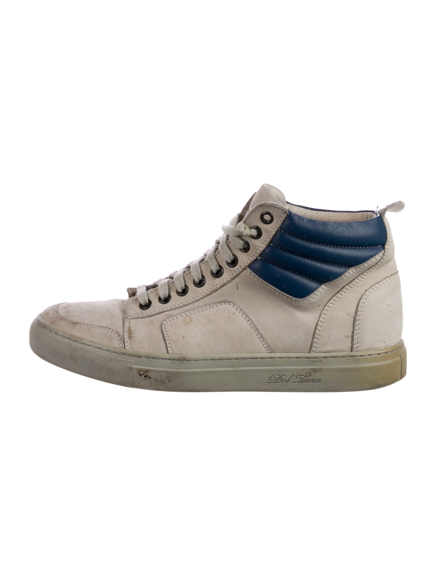 Del Toro Leather Colorblock Pattern Sneakers