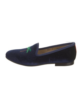 Del Toro Velvet Embroidered Accent Loafers