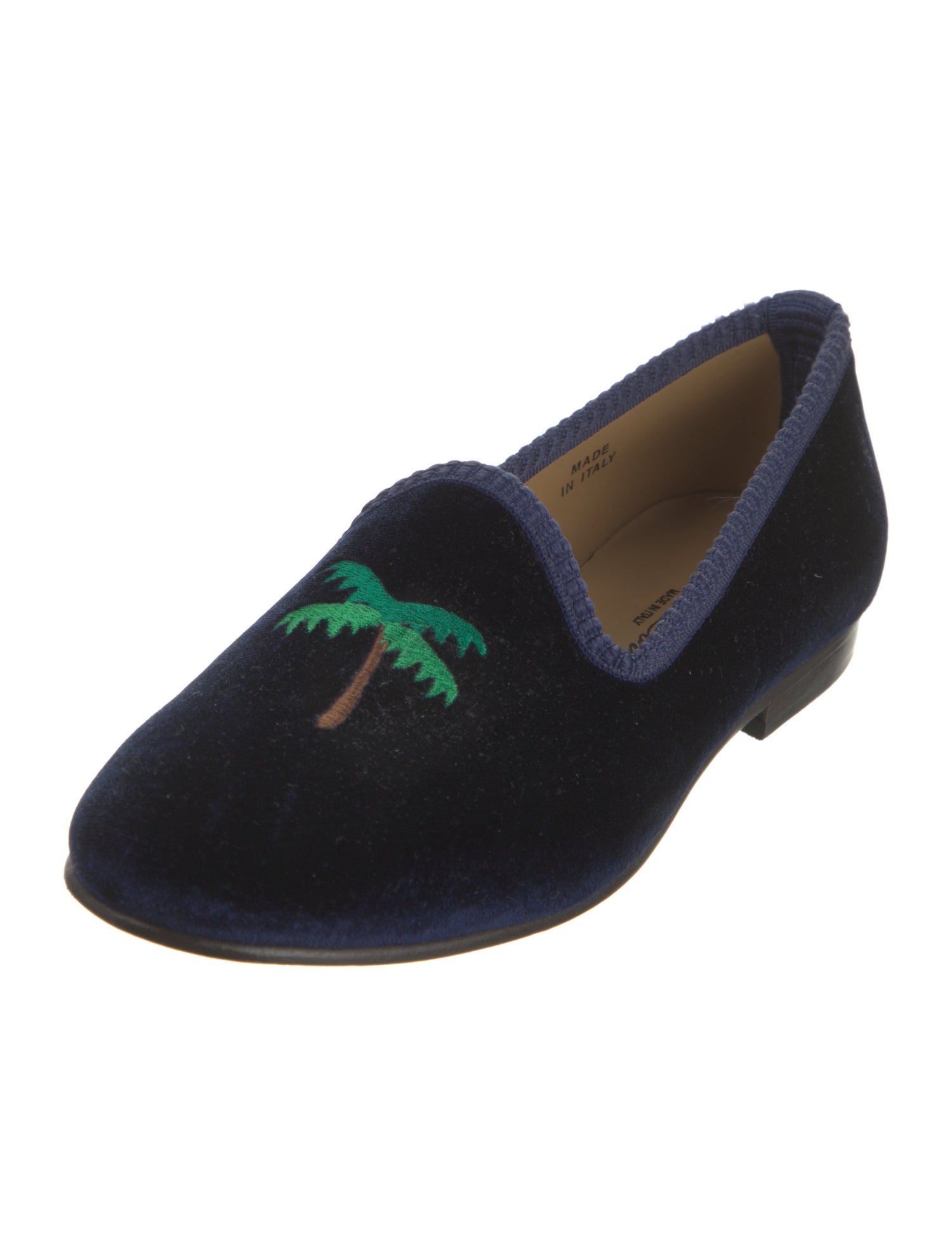 Del Toro Velvet Embroidered Accent Loafers