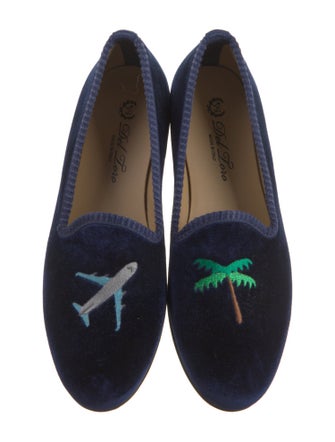 Del Toro Velvet Embroidered Accent Loafers