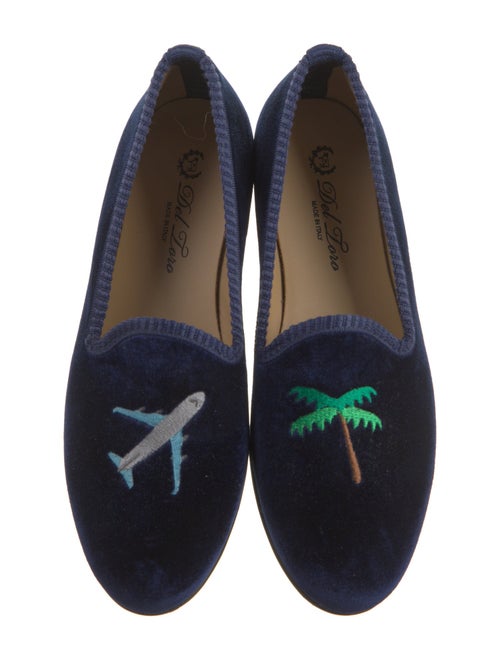 Del Toro Velvet Embroidered Accent Loafers
