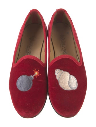 Del Toro Velvet Embroidered Accent Loafers