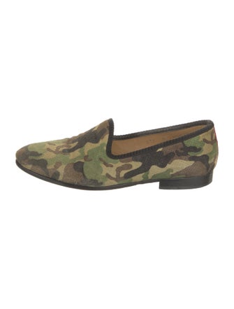 Del Toro Suede Camouflage Print Loafers