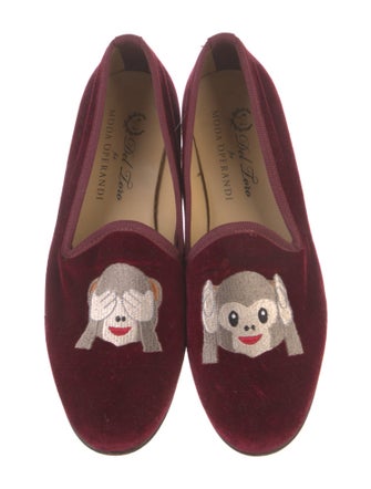 Del Toro Velvet Embroidered Accent Loafers