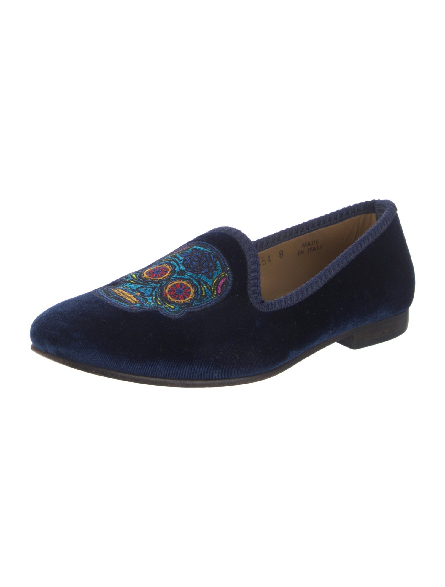 Del Toro Velvet Embroidered Accent Loafers