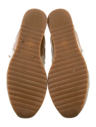 Elena Iachi Leather Colorblock Pattern Wedge Sneakers