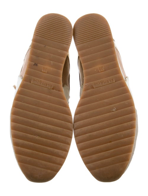 Elena Iachi Leather Colorblock Pattern Wedge Sneakers