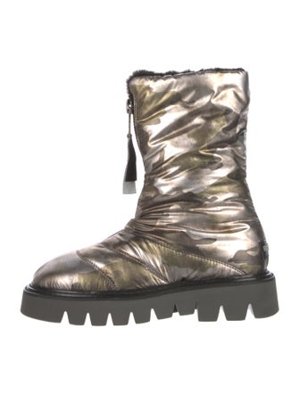 Elena Iachi Nylon Printed Combat Boots