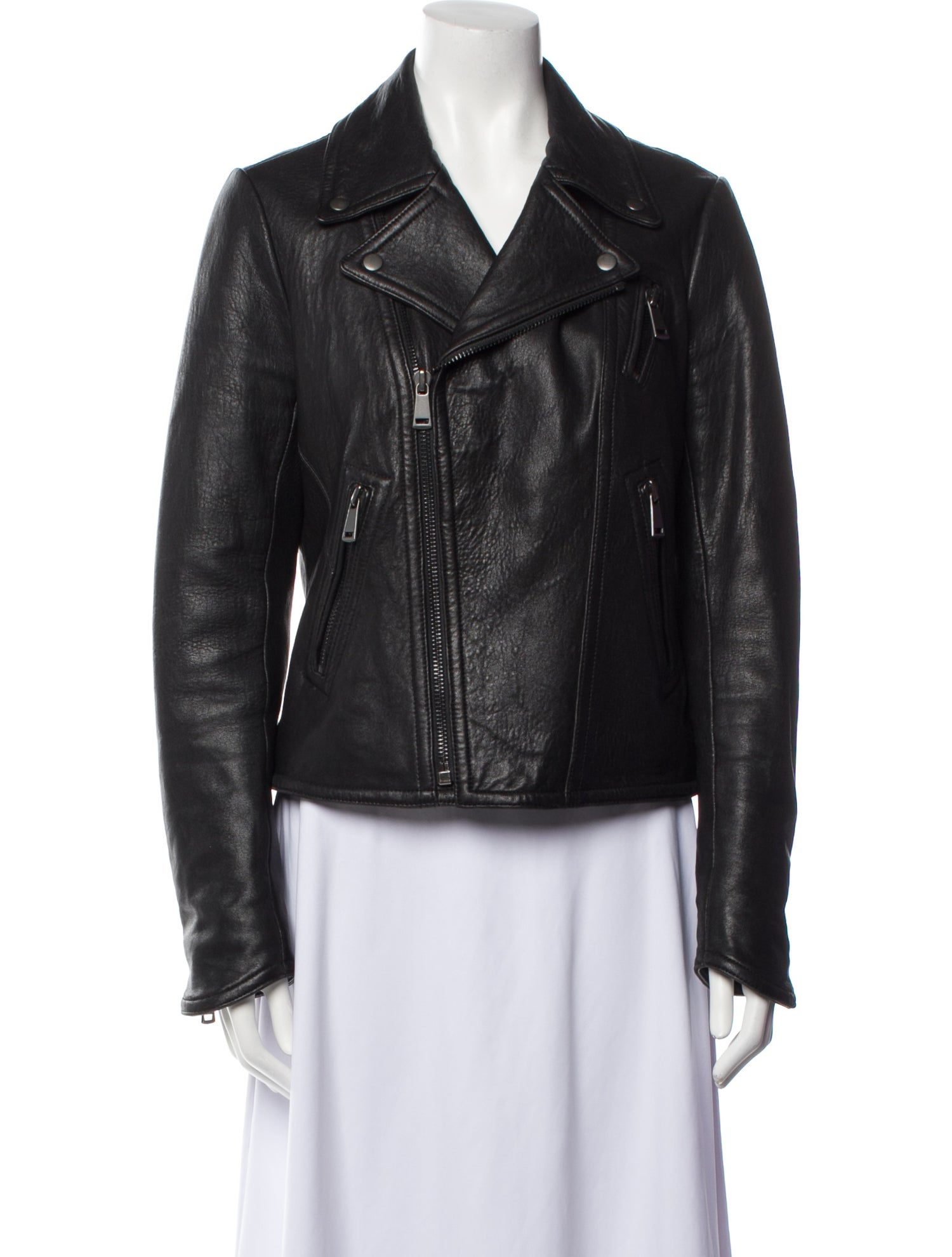 Line Leather Biker Jacket