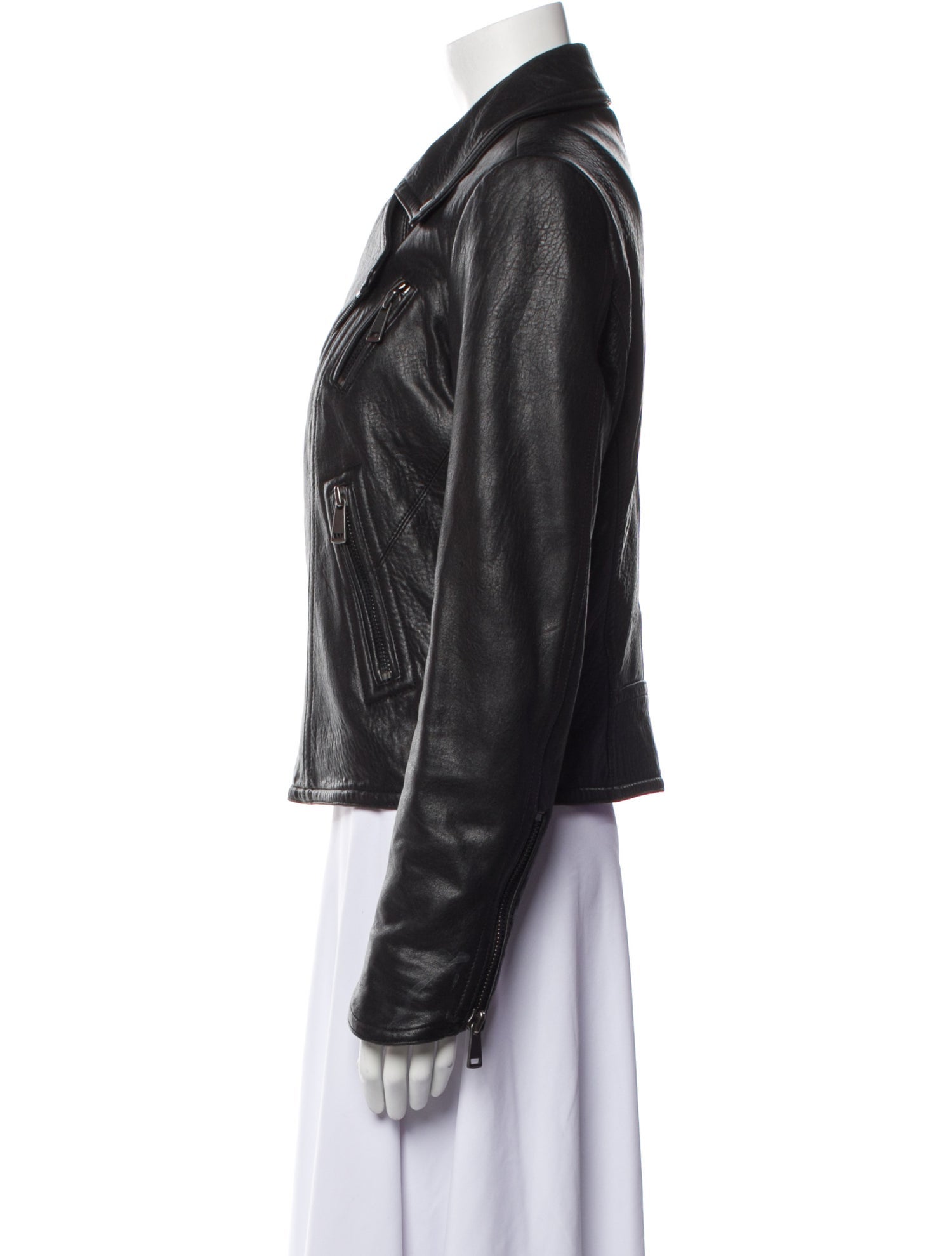 Line Leather Biker Jacket