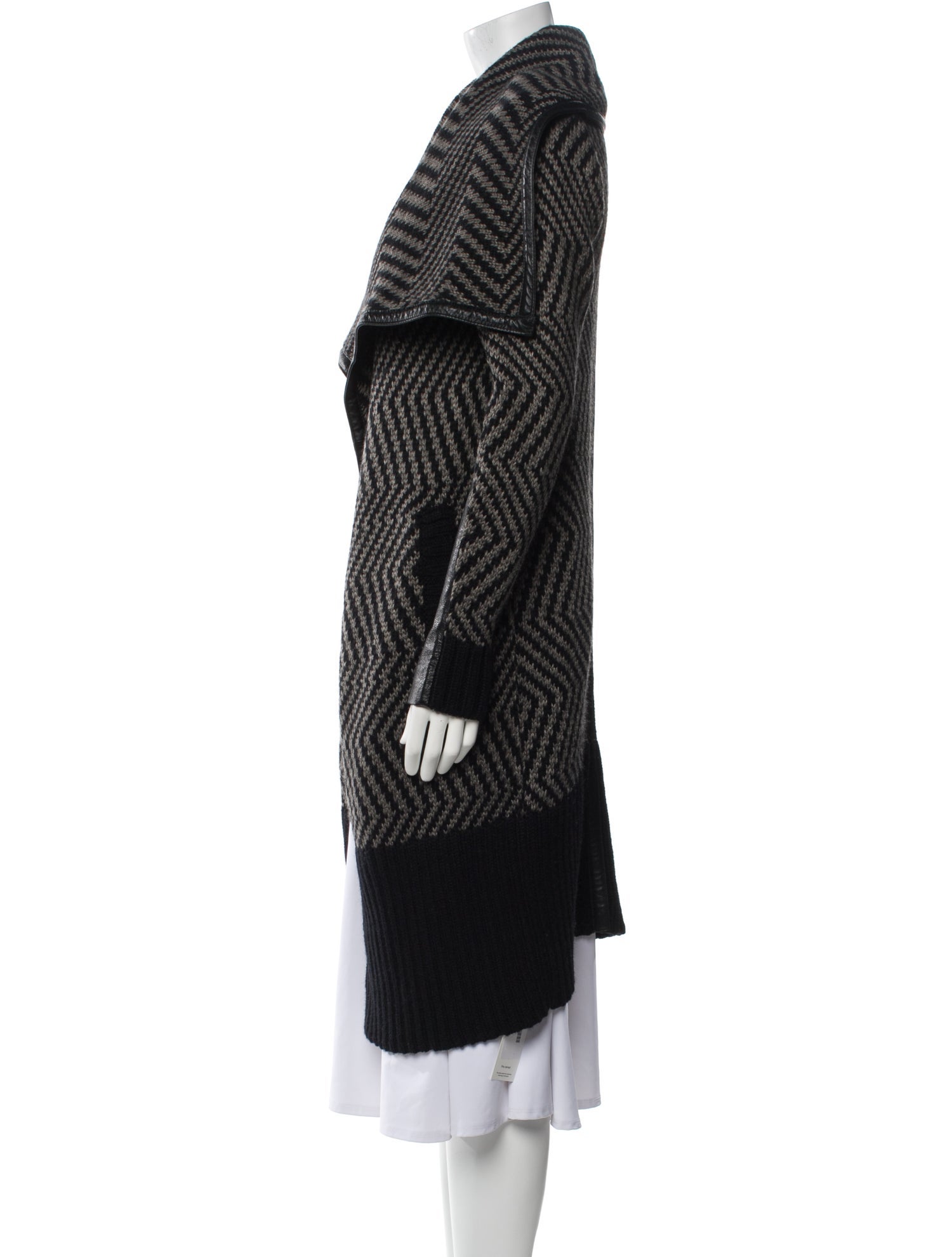 Line Plaid Print Coat