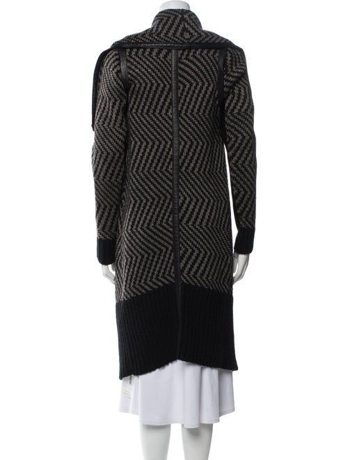 Line Plaid Print Coat