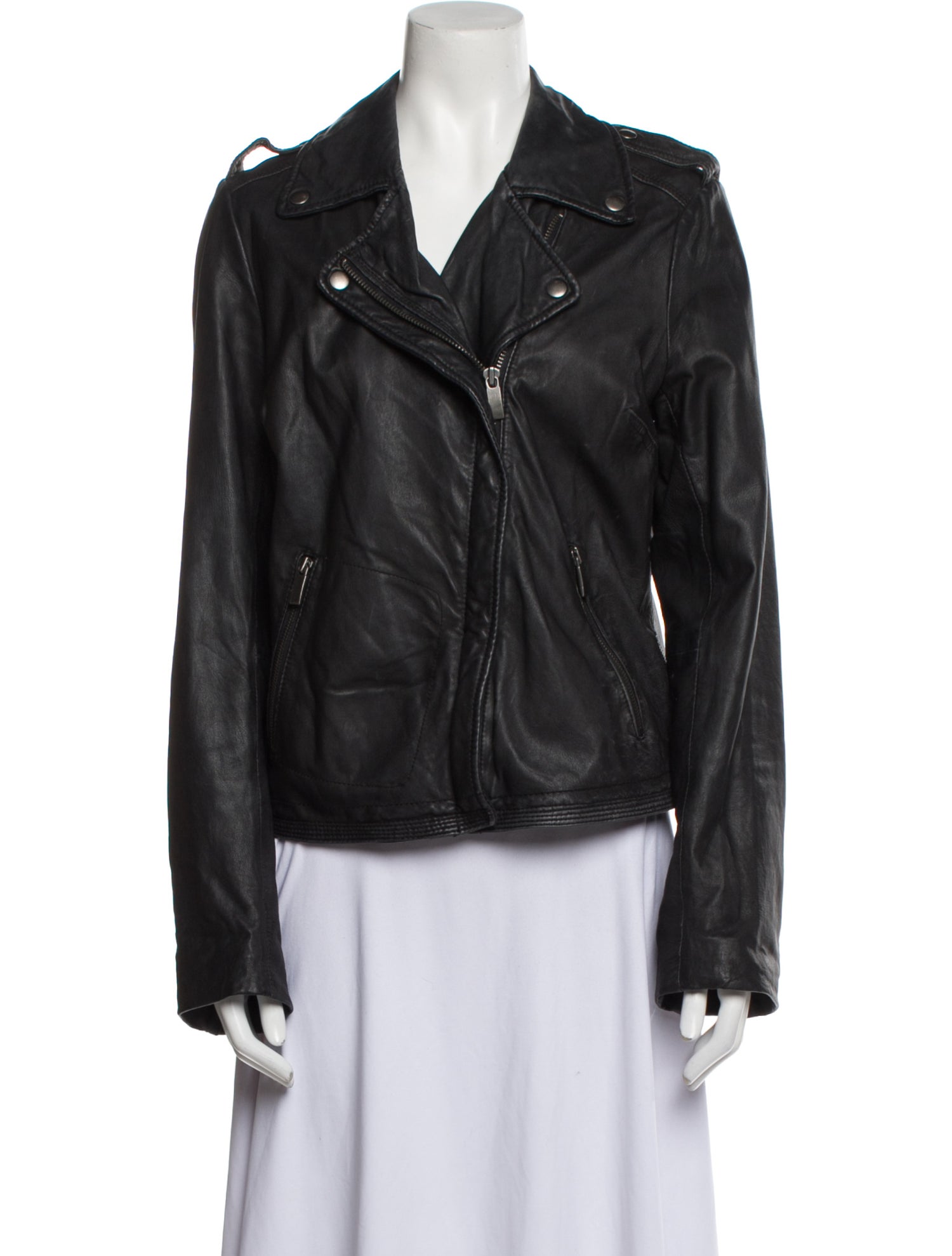 Line Leather Biker Jacket